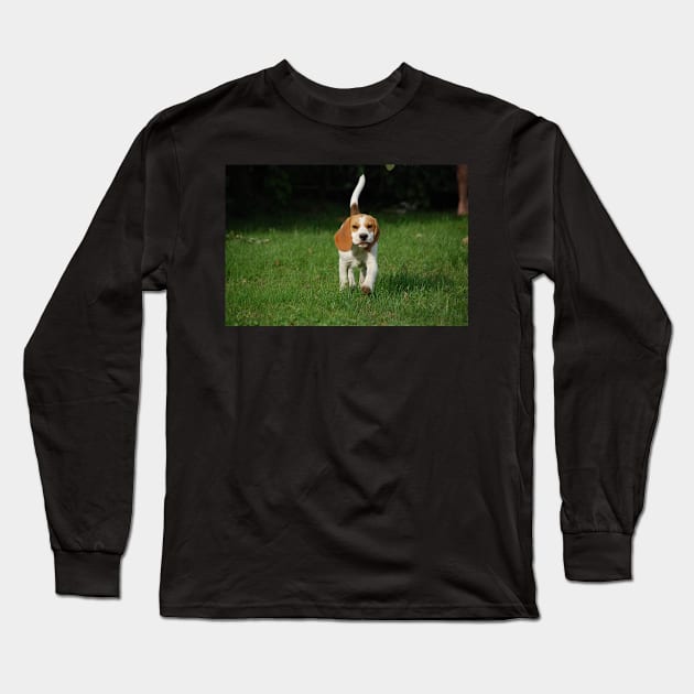 Beagle walking Long Sleeve T-Shirt by Wanderingangel